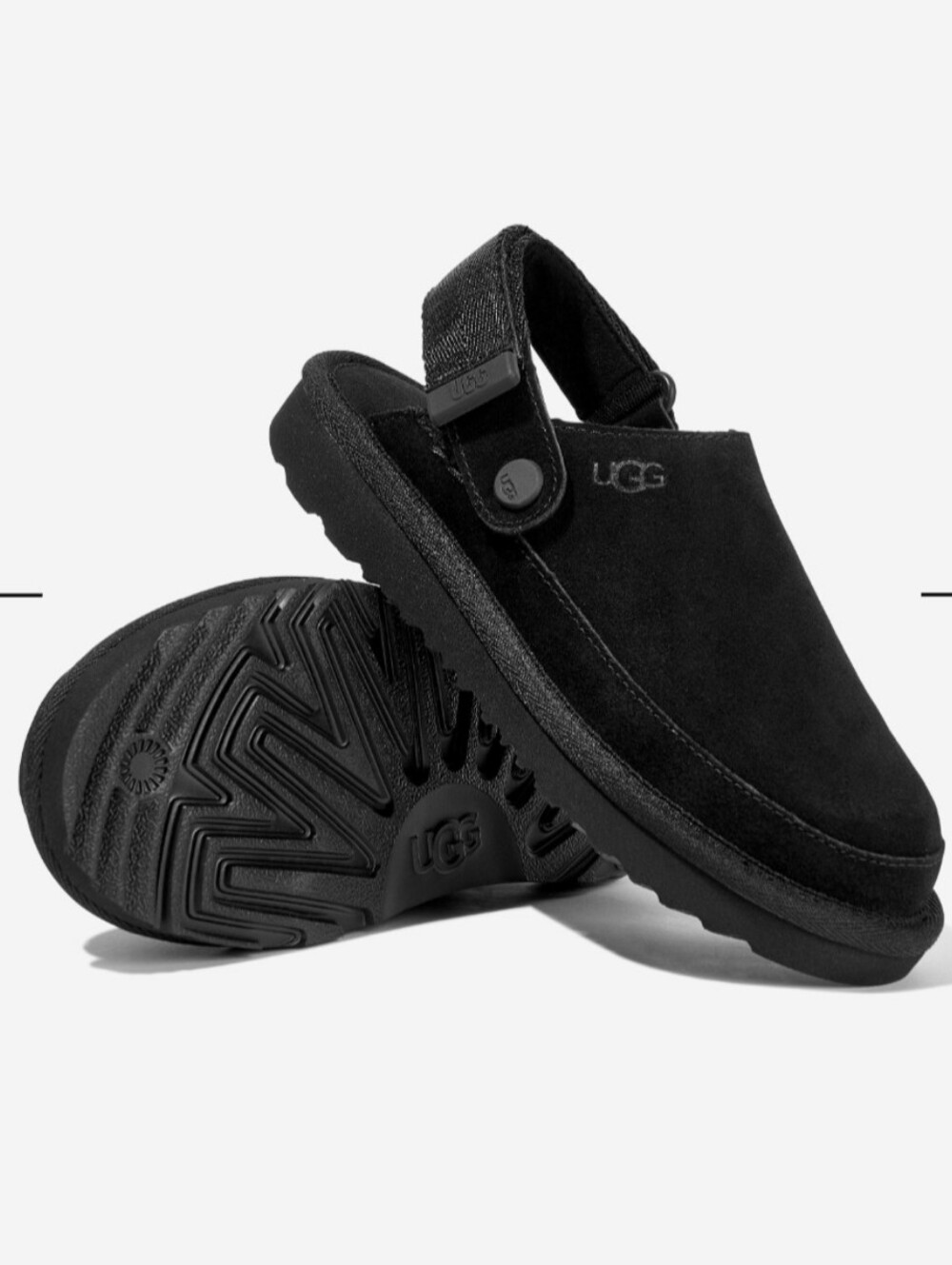 UGG Australia 12 Toddler Goldenstar Clogs Black Kid's Shoes Adjustable Suede